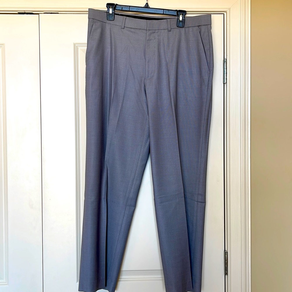 Perry Ellis portfolio flex stretch pant, no pleats or cuff, pockets, 36x30, gray